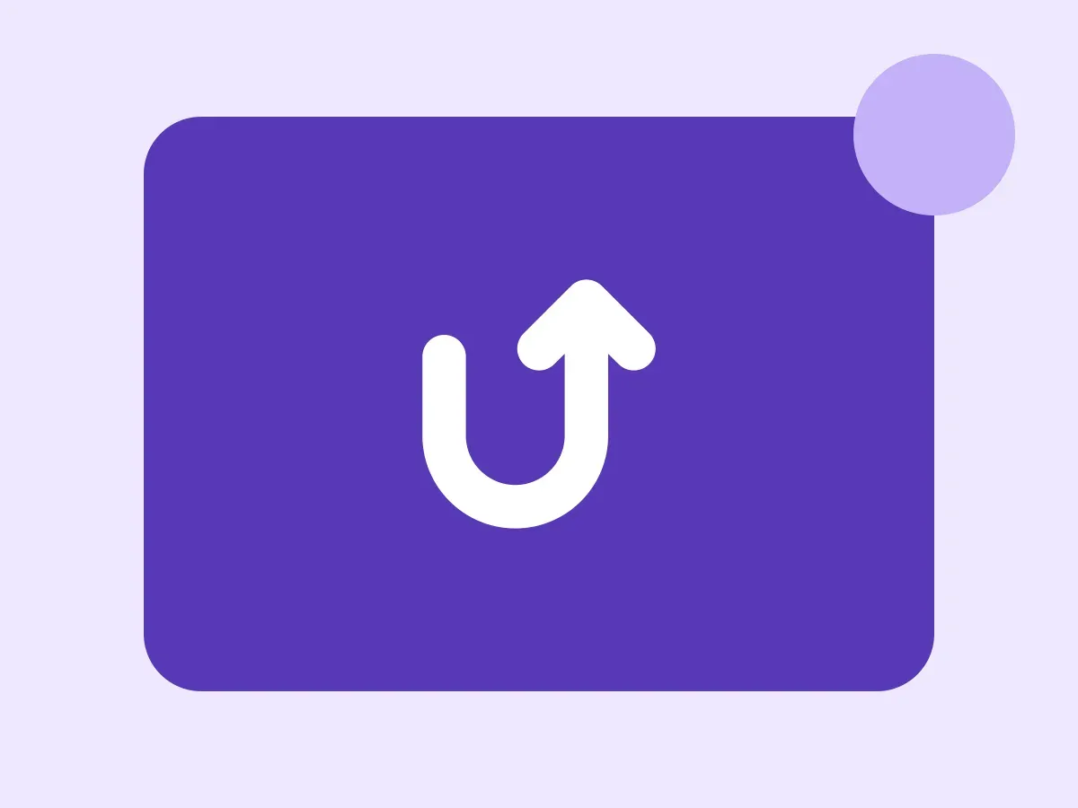 The Upperkai arrow in white on a purple rounded square